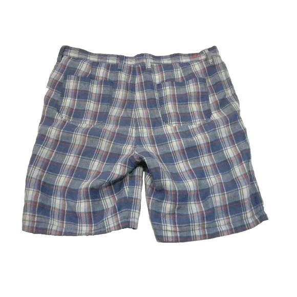 Tommy Bahama Shorts Mens 40x11‎ Blue Reversible Bermuda Plaid Flat Front Golf - Picture 4 of 8
